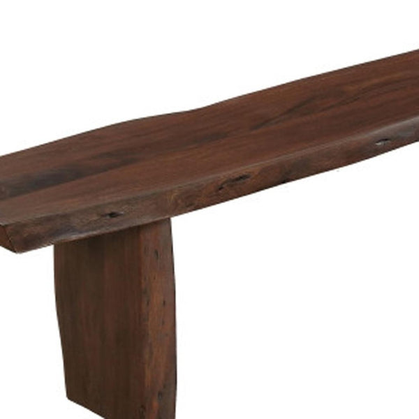 HomeRoots 60" Brown Live Edge Solid Wood Dining Bench – Durable Seating with Artisanal Style for Any Space 636207