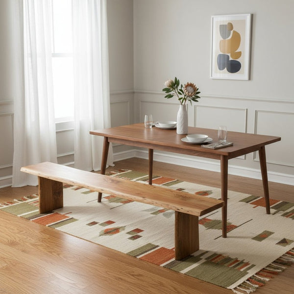 HomeRoots 72" Brown Solid Wood Live Edge Dining Bench – Artisan Style, Durable Seating for Modern Spaces 636208