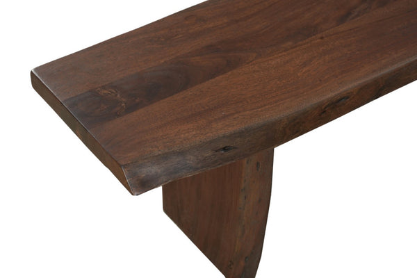 HomeRoots 72" Brown Solid Wood Live Edge Dining Bench - Handcrafted, Durable Seating for Modern & Traditional Homes 636209