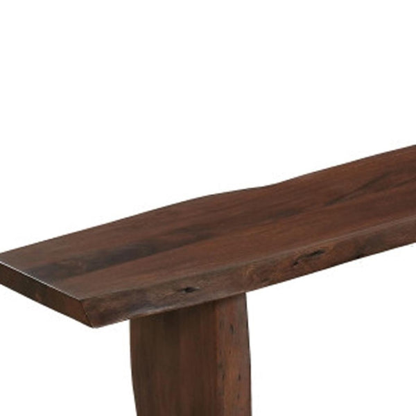 HomeRoots 72" Brown Solid Wood Live Edge Dining Bench - Handcrafted, Durable Seating for Modern & Traditional Homes 636209