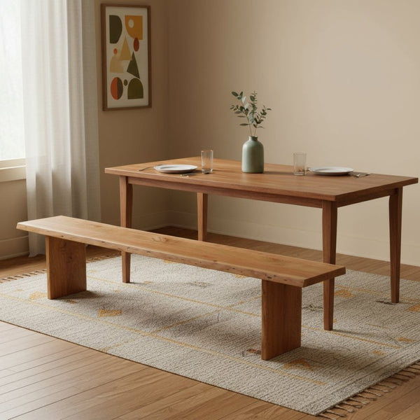 HomeRoots 105" Brown Solid Wood Live Edge Dining Bench - Artisanal Design, Durable Seating for 5 People 636210