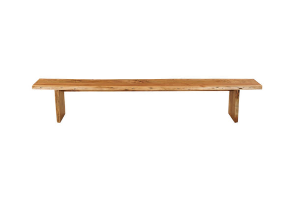 HomeRoots 105" Brown Solid Wood Live Edge Dining Bench - Artisanal Design, Durable Seating for 5 People 636210