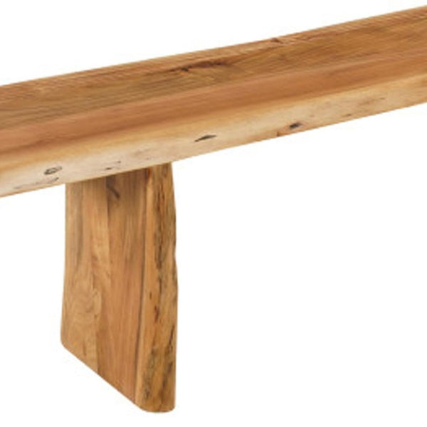 HomeRoots 105" Brown Solid Wood Live Edge Dining Bench - Artisanal Design, Durable Seating for 5 People 636210