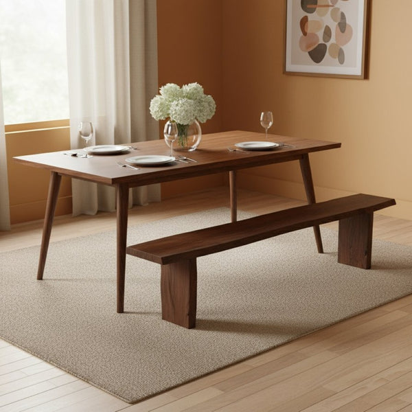 HomeRoots 105" Brown Solid Wood Live Edge Dining Bench - Rustic Charm for Versatile Seating & Style 636211