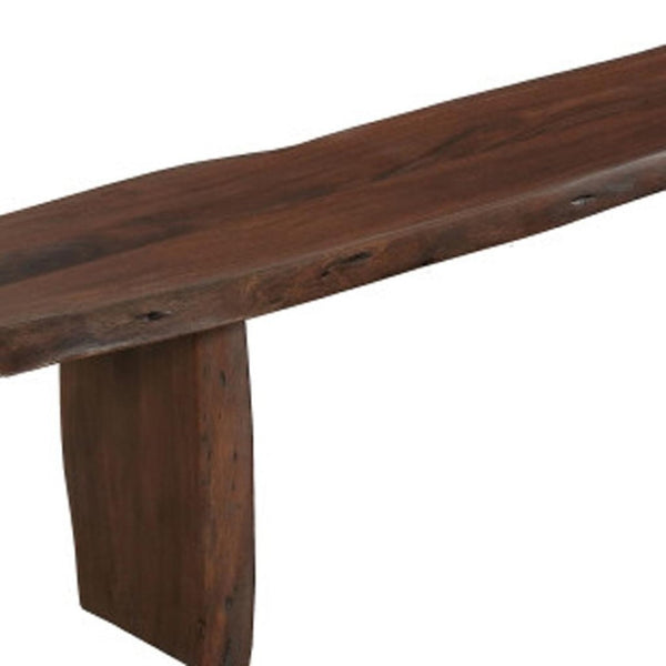 HomeRoots 105" Brown Solid Wood Live Edge Dining Bench - Rustic Charm for Versatile Seating & Style 636211