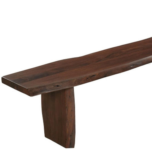 HomeRoots 105" Brown Solid Wood Live Edge Dining Bench - Rustic Charm for Versatile Seating & Style 636211