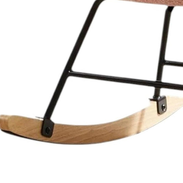 HomeRoots 23" Modern Pink and Black Boucle Glider Rocking Chair - Stylish, Cozy Comfort for Any Room 636214