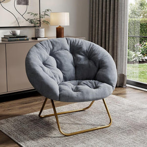 HomeRoots 26" Brown Tufted Lounge Chair - Chic Modern Accent for Living Rooms, Offices & Hospitality Spaces 636218