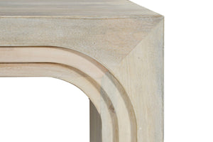 HomeRoots 24" Elegant White Solid Wood Square Sled End Table - Versatile Design for Living Room or Bedroom 636245
