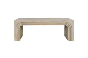 Set of Two Solid Wood Sled Coffee Tables for Modern Living Room Decor