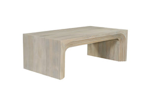 Set of Two Solid Wood Sled Coffee Tables for Modern Living Room Decor