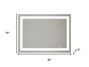 HomeRoots 24" Clear Lighted Frameless Vanity Mirror with Adjustable LED, Anti-Fog, and Modern Design for Home Use 636261