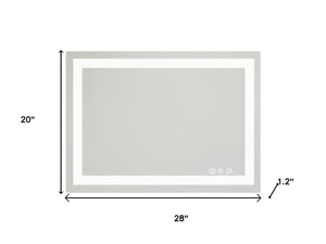 HomeRoots 20" Frameless Lighted Bathroom Vanity Mirror with Anti-Fog, Adjustable Brightness & Modern Design 636267