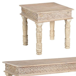 Set of Three Solid Wood Rustic Farmhouse Coffee Tables with Aged Distressed Finish