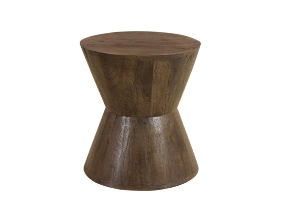Set of Three Solid Wood Round Nesting Tables Stylish Living Room Accent Furniture Trio