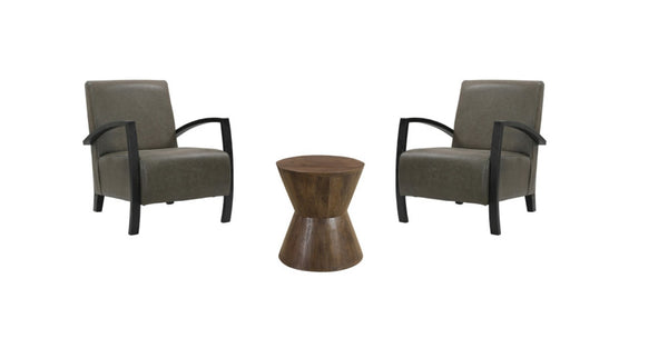 Set of Three Solid Wood Round Nesting Tables Stylish Living Room Accent Furniture Trio