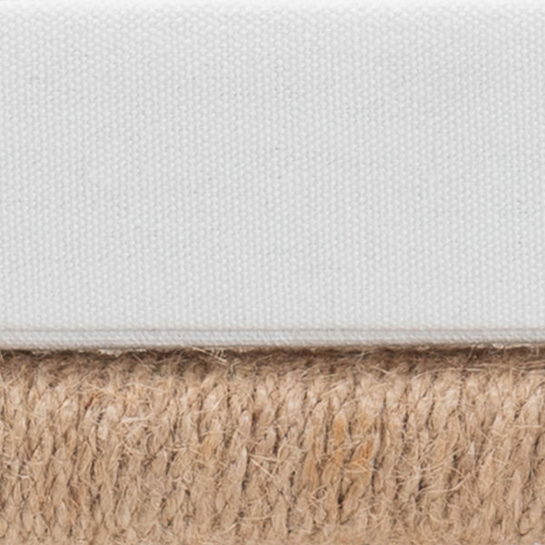 English Elm Japandi Woven Jute Bench with Sculptural Hourglass Legs for Entryway or Bedroom B2750P467806