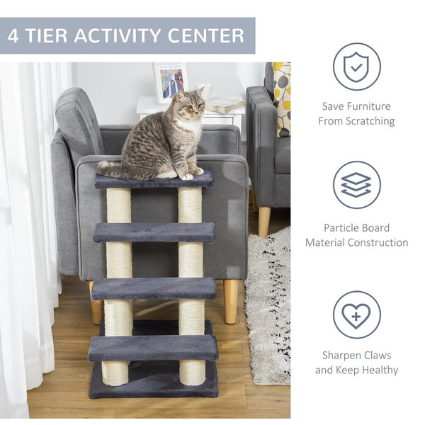 English Elm Pawhut Modular Wall Mounted Cat Tree with Condo Curved Perch Bridge and Solid Wood Frame W2225P217050