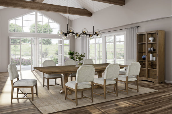 English Elm Upholstered Chair with Hickory Veneer Cashew Finish, Polyester Fabric Comfort, Stylish Backrest Almond 44 L x 24.75 W x 17 H B2699P383810