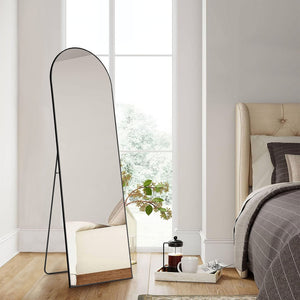 HomeRoots 63" Black Metal Arch Mirror – Elegant Full-Length Design for Stylish Home Décor & Versatile Use 636325