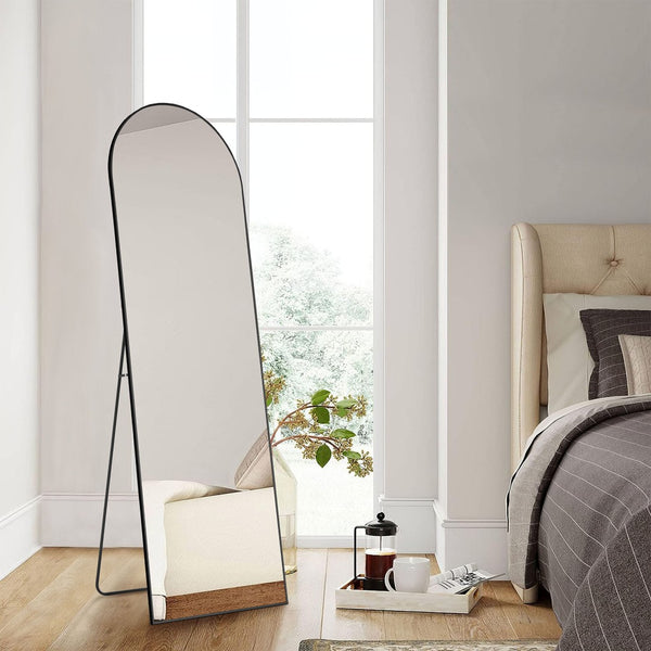 HomeRoots 63" Black Metal Arch Mirror – Elegant Full-Length Design for Stylish Home Décor & Versatile Use 636325