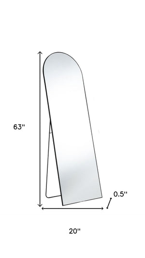 HomeRoots 63" Black Metal Arch Mirror – Elegant Full-Length Design for Stylish Home Décor & Versatile Use 636325