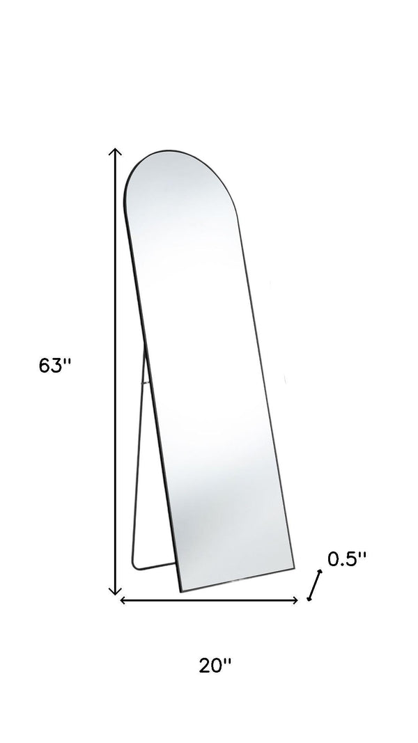 HomeRoots 63" Black Metal Arch Mirror – Elegant Full-Length Design for Stylish Home Décor & Versatile Use 636325