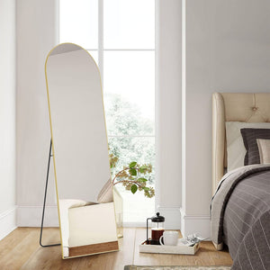 HomeRoots 63" Gold Metal Arch Full-Length Mirror with Elegant Design for Stylish Home & Office Decor 636326