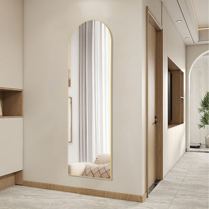 HomeRoots 63" Gold Metal Arch Full-Length Mirror with Elegant Design for Stylish Home & Office Decor 636326