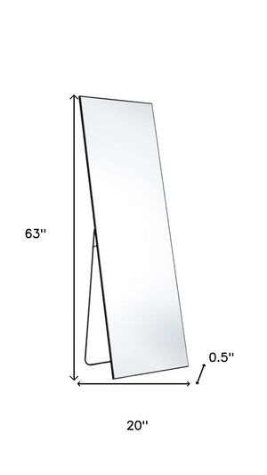 HomeRoots 63" Black Metal Full-Length Mirror - Sleek Freestanding & Wall Mount Design, Modern & Versatile Decor 636329
