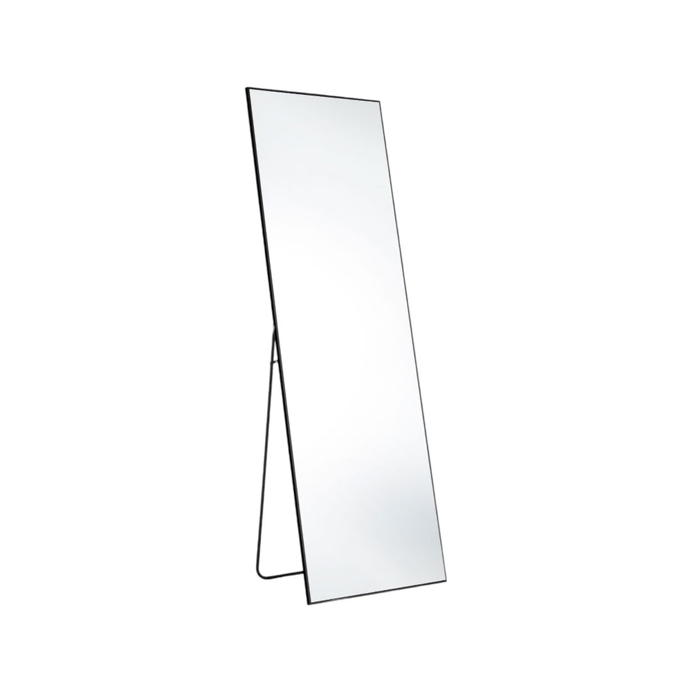 HomeRoots 63" Black Metal Full-Length Mirror - Sleek Freestanding & Wall Mount Design, Modern & Versatile Decor 636329