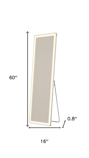HomeRoots 60" Clear Lighted Frameless Full-Length Mirror with Adjustable LED for Home & Commercial Use 636331