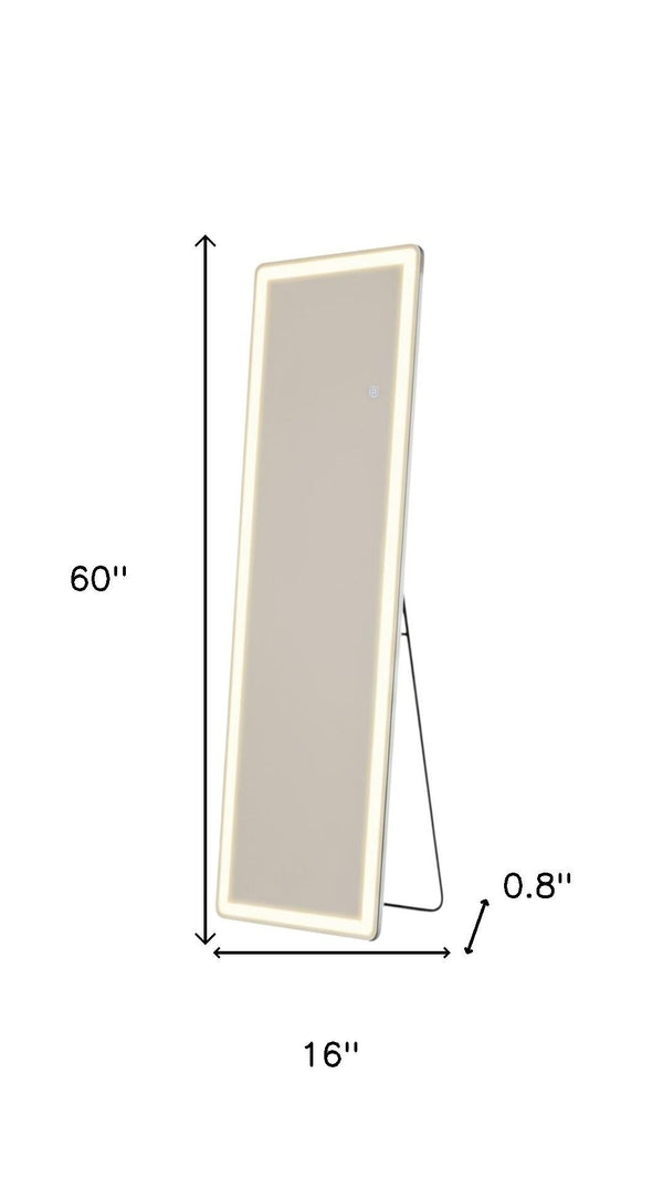 HomeRoots 60" Clear Lighted Frameless Full-Length Mirror with Adjustable LED for Home & Commercial Use 636331