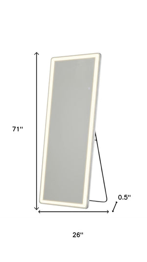 HomeRoots 71" Frameless Full-Length Mirror with Adjustable LED Lights - Versatile Design for Any Space 636332