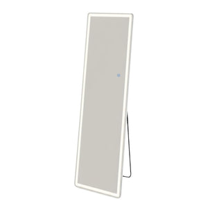 HomeRoots 64" Clear Lighted Frameless Full Length Mirror - Dual Installation with Adjustable LED Brightness 636333