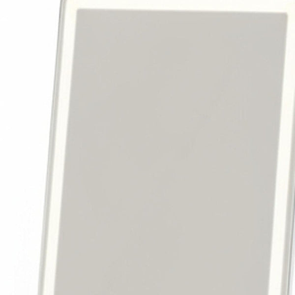 HomeRoots 64" Clear Lighted Frameless Full Length Mirror - Dual Installation with Adjustable LED Brightness 636333