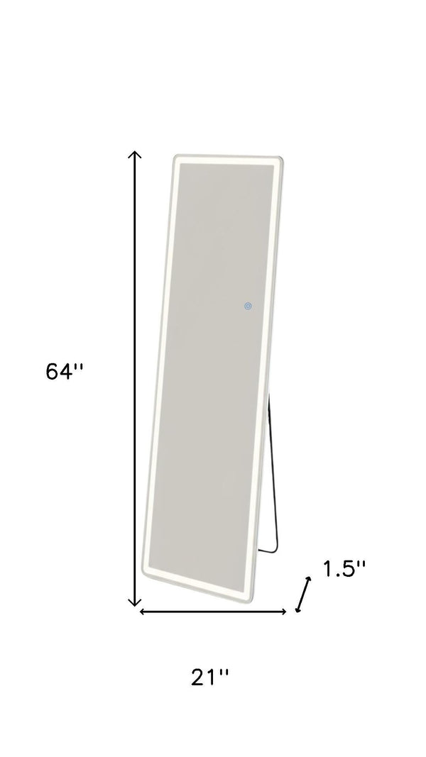 HomeRoots 64" Clear Lighted Frameless Full Length Mirror - Dual Installation with Adjustable LED Brightness 636333