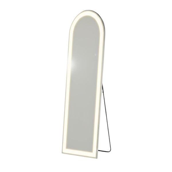 HomeRoots 60" Clear Arched Full-Length Mirror with Adjustable LED Lighting - Stylish, Versatile & Frameless Design 636334