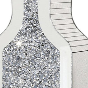 HomeRoots Set of Two Glamorous Silver Mirrored Floor Vases with Faux Crystals for Stunning Décor Accents 636347
