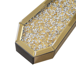 HomeRoots 24" Gold Crystal Glass Floor Vase - Elegant Centerpiece with Faux Crystals for Glamorous Decor 636349