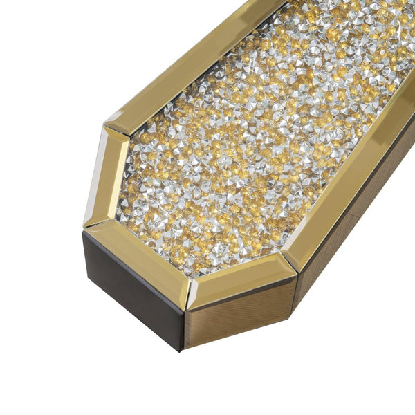 HomeRoots 24" Gold Crystal Glass Floor Vase - Elegant Centerpiece with Faux Crystals for Glamorous Decor 636349
