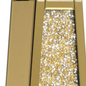 HomeRoots 24" Gold Crystal Glass Floor Vase - Elegant Centerpiece with Faux Crystals for Glamorous Decor 636349