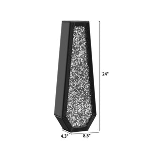 HomeRoots 24" Black Crystal Glass Floor Vase - Glamorous Home Décor with Faux Crystals for Stunning Displays 636351