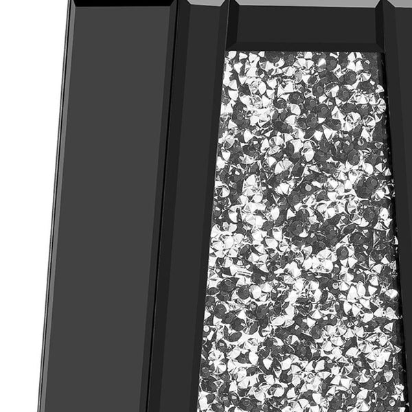 HomeRoots 24" Black Crystal Glass Floor Vase - Glamorous Home Décor with Faux Crystals for Stunning Displays 636351