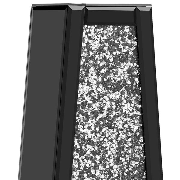 HomeRoots 24" Black Crystal Glass Floor Vase - Glamorous Home Décor with Faux Crystals for Stunning Displays 636351