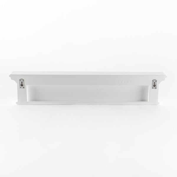 HomeRoots 39" White Solid Wood Wall Coat Rack with 6 Sturdy Hooks - Coastal Charm for Organized Entryways 636371