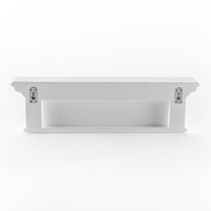 HomeRoots 28" White Solid Wood Coat Rack with 4 Hooks – Coastal-Inspired Wall-Mount for Entryways & Hallways 636373