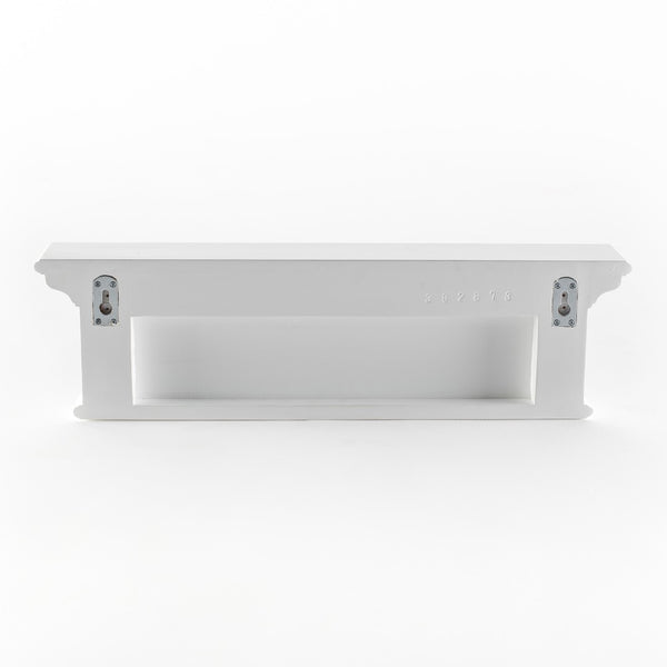 HomeRoots 28" White Solid Wood Coat Rack with 4 Hooks – Coastal-Inspired Wall-Mount for Entryways & Hallways 636373