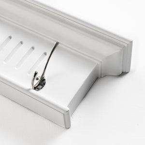 HomeRoots 51" White Solid Wood Coat Rack with Eight Hooks - Elegant, Space-Saving Wall-Mount for Any Room 636374