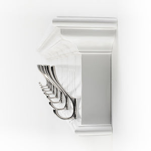 HomeRoots 51" White Solid Wood Coat Rack with Eight Hooks - Elegant, Space-Saving Wall-Mount for Any Room 636374
